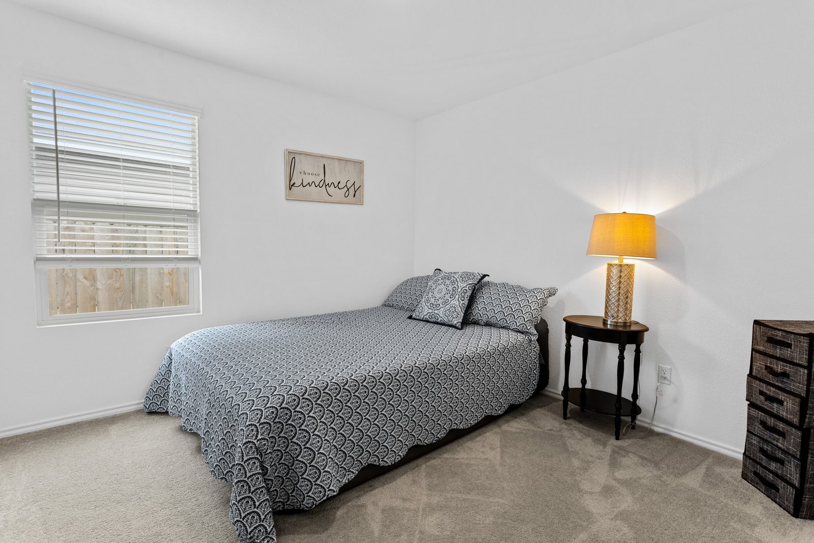 Bedroom — new-construction home, Austin TX real estate photography