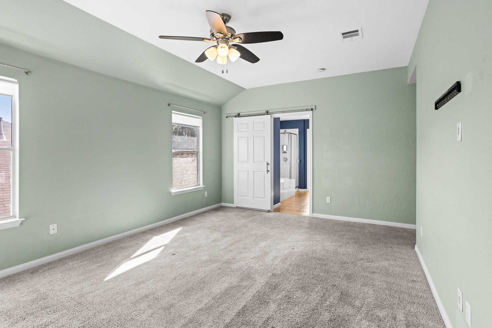 Primary Suite — vacant two-story home, Austin TX real estate photography
