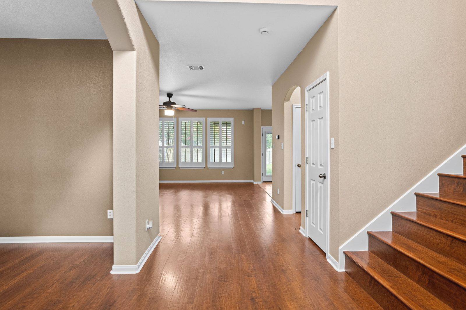 Entry — vacant two-story home, Austin TX real estate photography