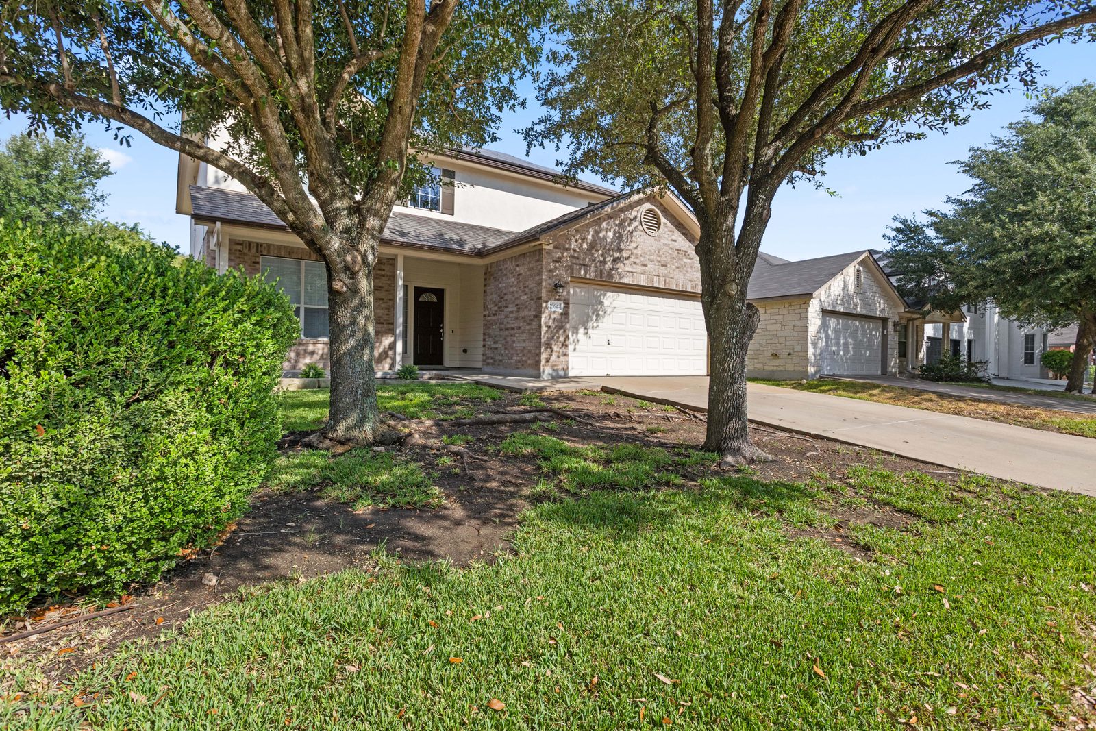 Front Elevation — vacant two-story home, Austin TX real estate photography