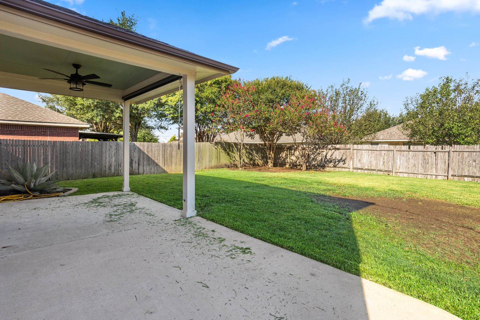 Covered Patio — vacant two-story home, Austin TX real estate photography