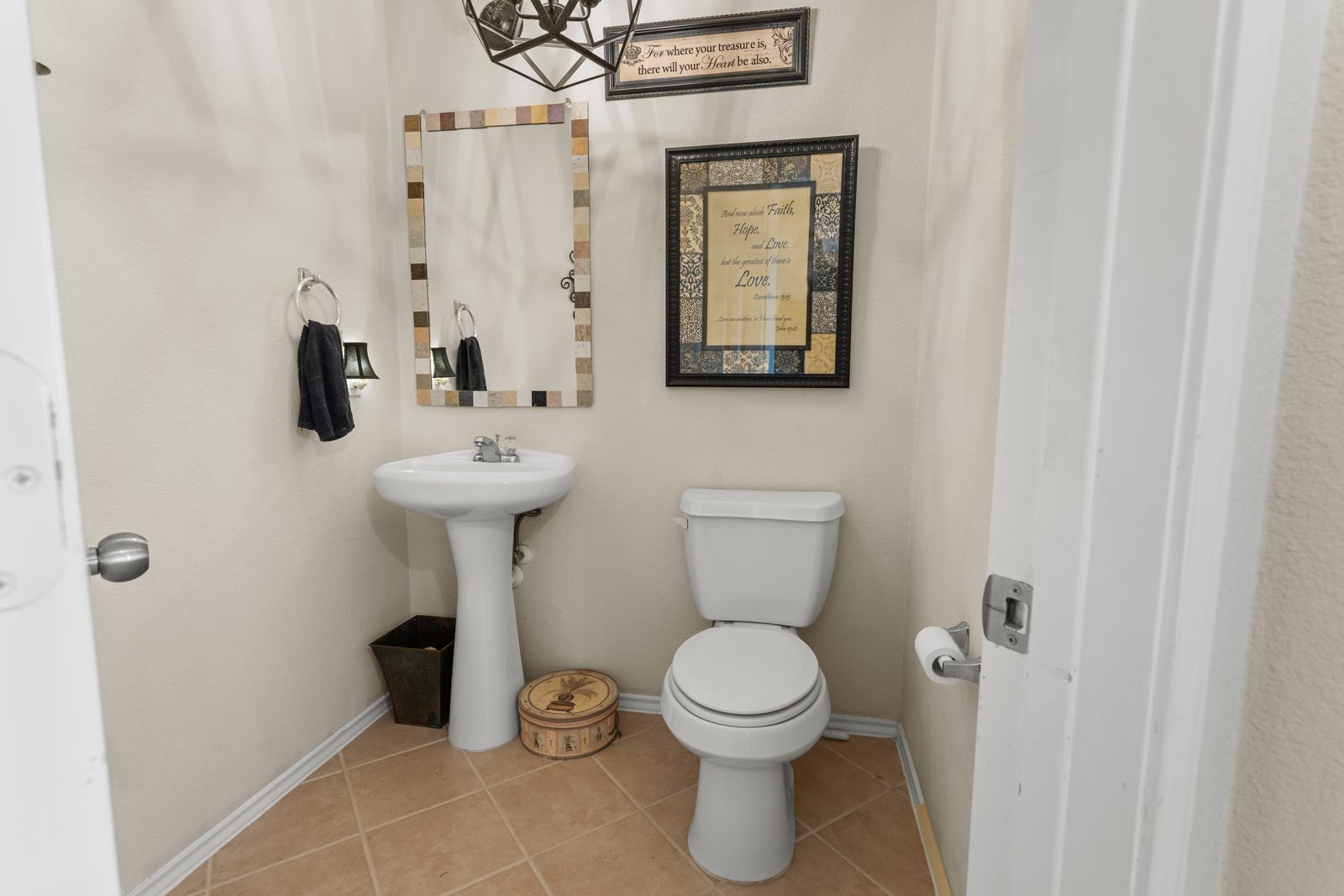 Powder Room — Limestone Two-Story