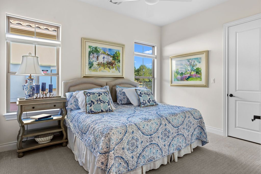 Bedroom — Hill Country custom home, Austin TX real estate photography