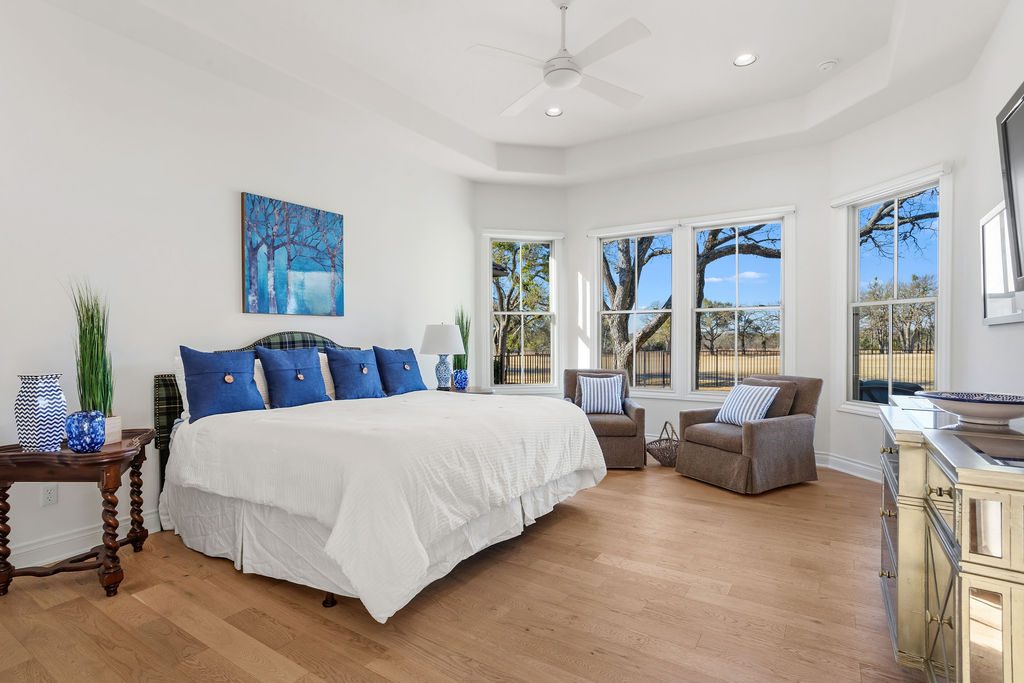 Primary Suite — Hill Country custom home, Austin TX real estate photography